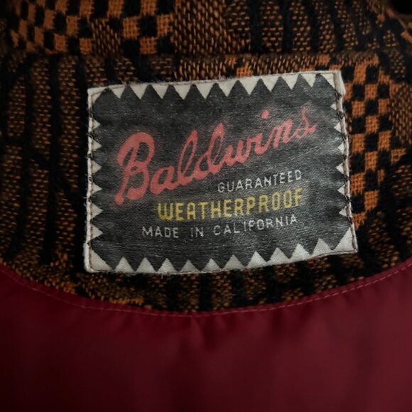 Vintage Mod 60's 70s Vibrant Upholstery Coat Black Orange Pockets Lined Belt EUC - Picture 11 of 11